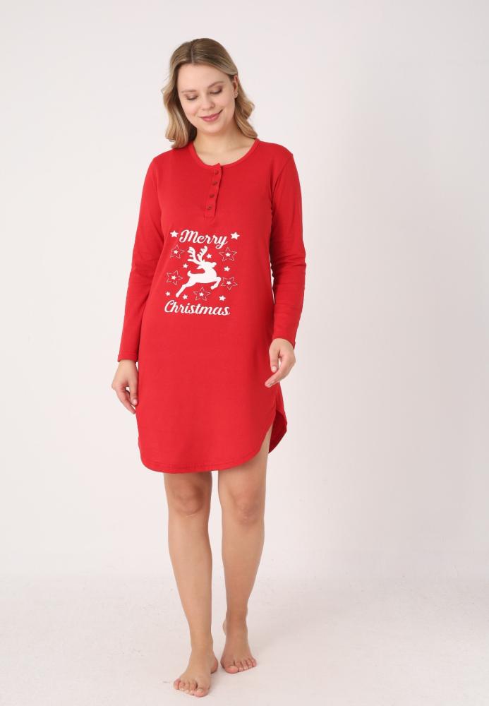 Camasa de noapte Craciun,Imprimeu Ren,En-gros